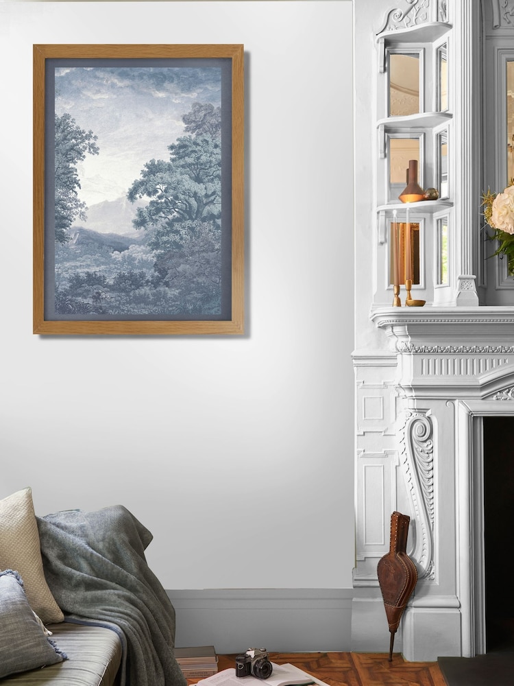 Graham & Brown Blue Sketch Forest Sunset Wood Frame - Image 1 of 4