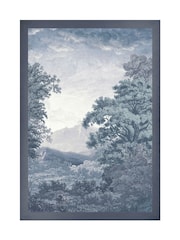 Graham & Brown Blue Sketch Forest Sunset Wood Frame - Image 4 of 4