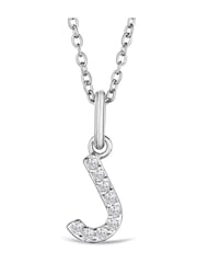 The Diamond Store Silver Love Letter J 0.06ct Lab Diamond Initial Pendant Necklace in Sterling Silver - Image 3 of 3