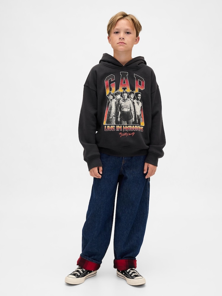 Gap Black Stranger Things Vintage Soft Graphic Hoodie (4-13yrs) (4-13yrs) - Image 3 of 3 Gap Black Stranger Things Vintage Soft Graphic Hoodie (4-13yrs) (4-13yrs) - Image 3 of 3