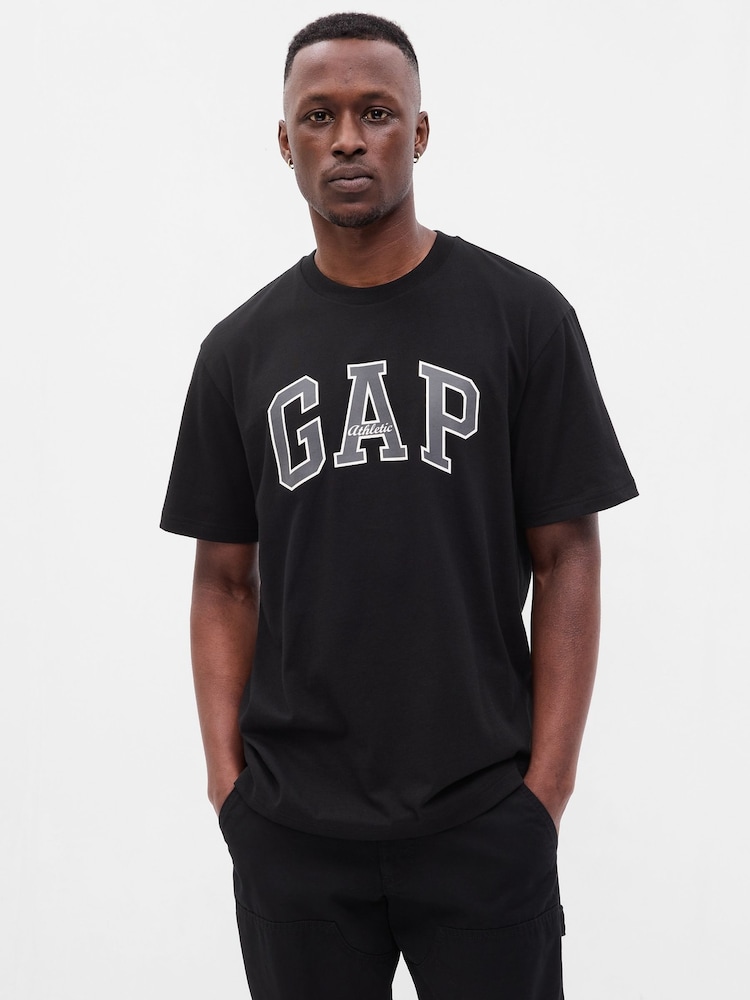 Negro - Camiseta de manga corta con logotipo en arco de Gap - Imagen 1 de 1