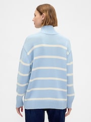 Blå Stripete - Gap Oversized Mock Neck Jumper - Bilde 2 av 4