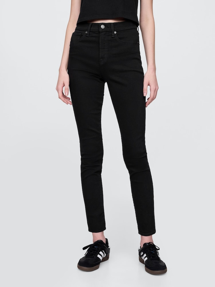 Gap Black High Waisted True Skinny Jeans - Image 1 of 6 Gap Black High Waisted True Skinny Jeans - Image 1 of 6