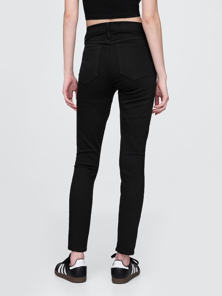 Gap Black High Waisted True Skinny Jeans - Image 2 of 6 Gap Black High Waisted True Skinny Jeans - Image 2 of 6