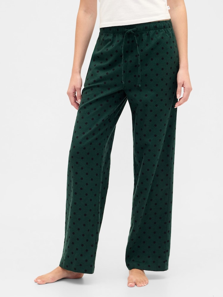 Gap Green Flannel Pull On Pyjama Bottoms - Image 1 of 4 Gap Green Flannel Pull On Pyjama Bottoms - Image 1 of 4