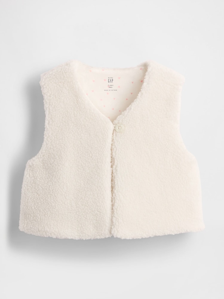 Gap Cream Sherpa Vest - Image 2 of 4 Gap Cream Sherpa Vest - Image 2 of 4