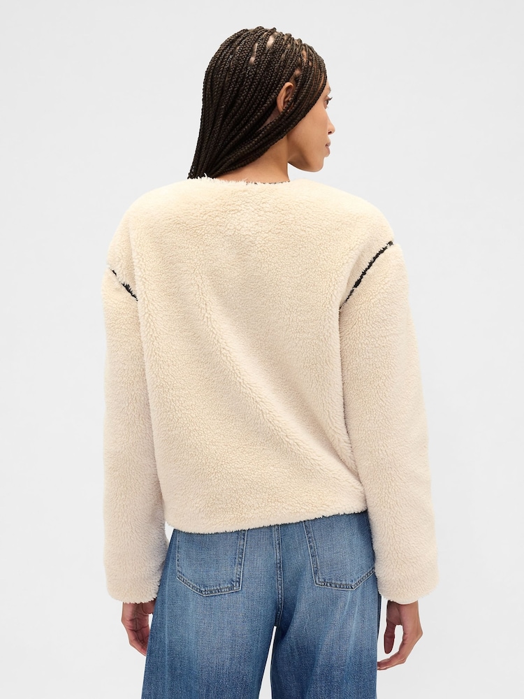 Gap Cream Relaxed Sherpa Jacket - Image 2 of 5