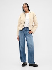 Gap Cream Relaxed Sherpa Jacket - Image 3 of 5