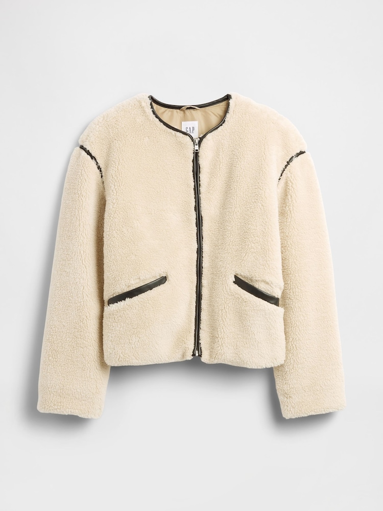 Gap Cream Relaxed Sherpa Jacket - Image 5 of 5