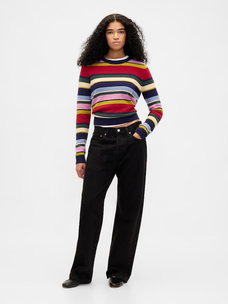 Gap Multi Stripe CashSoft Crew Neck Jumper - Image 3 of 3 Gap Multi Stripe CashSoft Crew Neck Jumper - Image 3 of 3