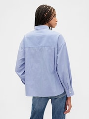 Gap Blue Oversized Shirt in Poplin - Image 2 of 5