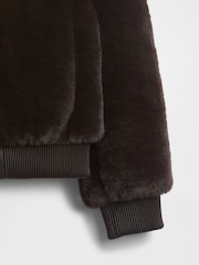 Gap Brown Faux Fur Bomber Jacket - Image 4 of 4