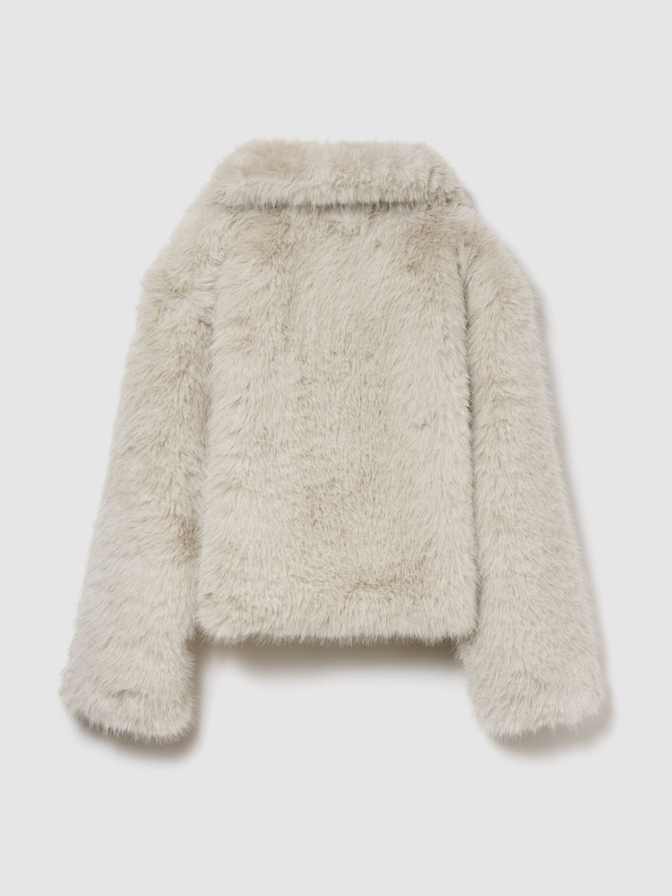 Gap Cream Faux Fur Crop Coat (4-13yrs) - Image 2 of 3 Gap Cream Faux Fur Crop Coat (4-13yrs) - Image 2 of 3