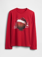 Gap Red Graphic Christmas T-Shirt (4-13yrs) - Image 1 of 3