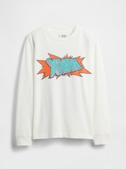Weiß - Gap Marvel Relaxed Graphic T-Shirt mit Grafik (4–13Jahre) - Bild 1 von 3