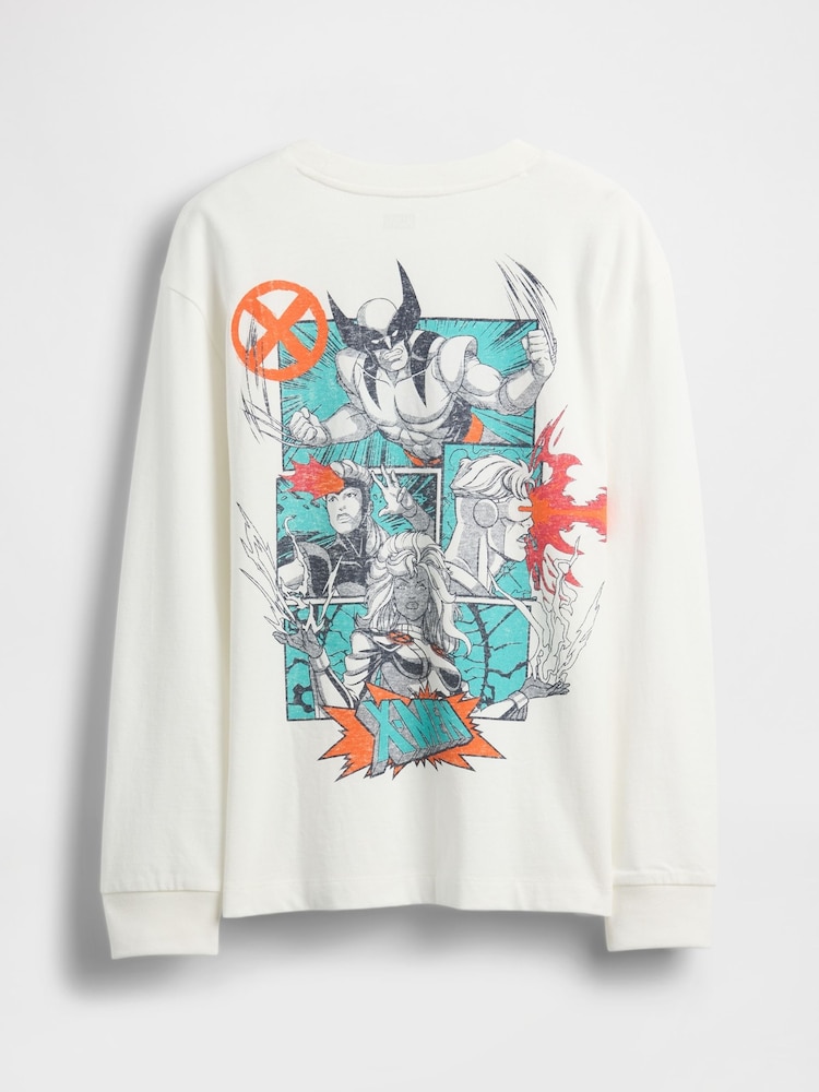 Weiß - Gap Marvel Relaxed Graphic T-Shirt mit Grafik (4–13Jahre) - Bild 2 von 3
