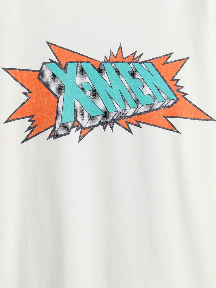 Weiß - Gap Marvel Relaxed Graphic T-Shirt mit Grafik (4–13Jahre) - Bild 3 von 3