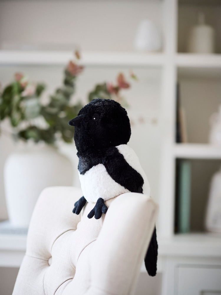 Warmies Black Large Magpie Fully Heatable Plush Toy - Image 1 of 4 Warmies Black Large Magpie Fully Heatable Plush Toy - Image 1 of 4