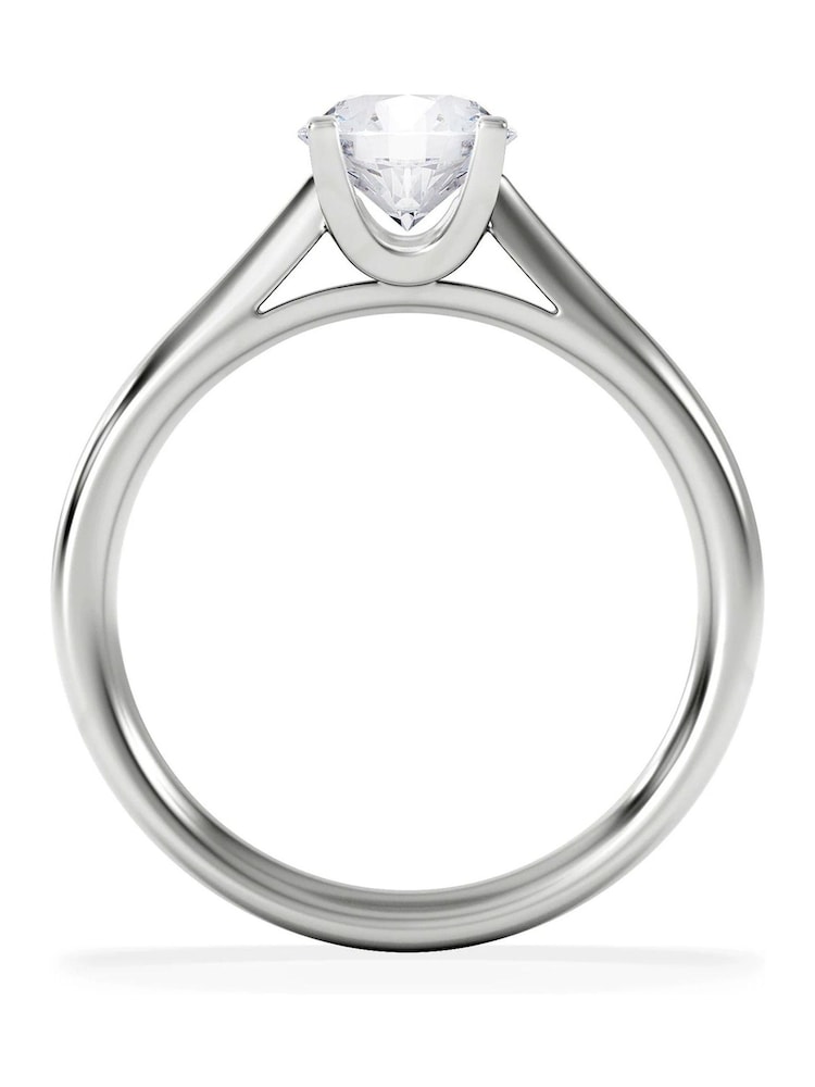 The Diamond Store White Grace 1.00ct F/VS1 Round Cut Lab Diamond  Solitaire Engagement Ring in 18K White Gold - Image 1 of 5