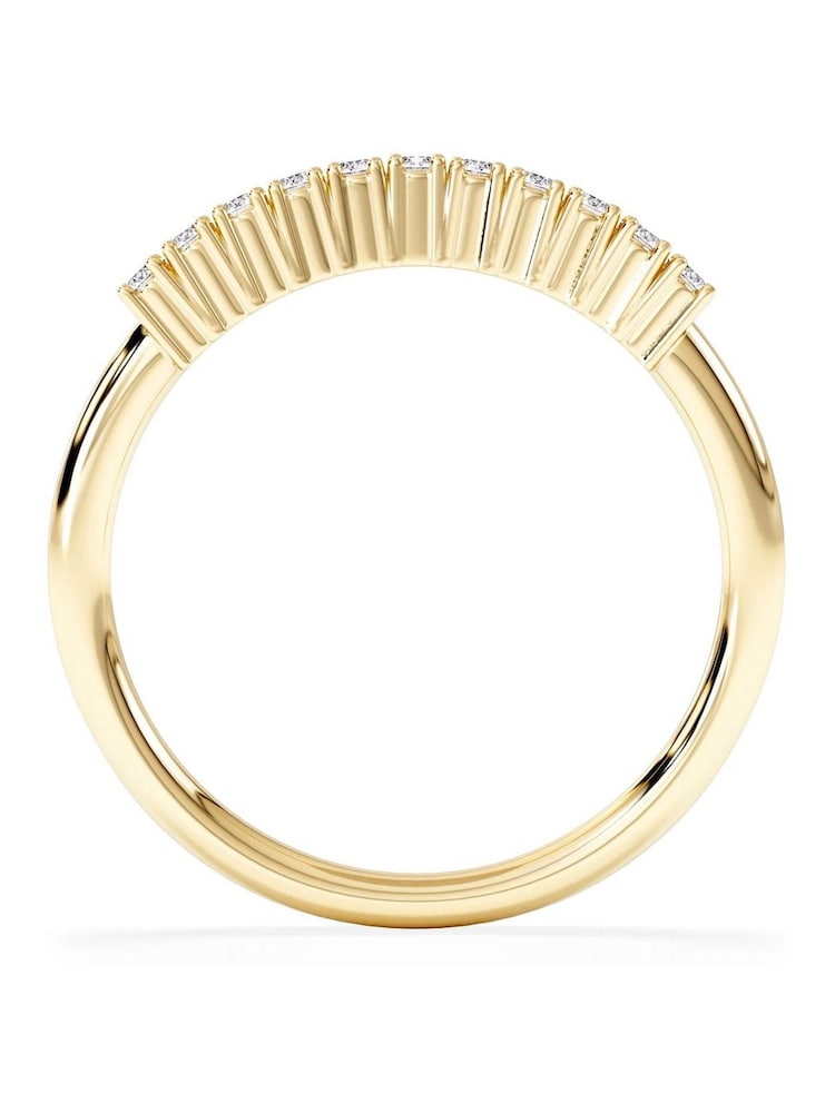 The Diamond Store Gold Twilight 0.15ct Round Cut Lab Diamond Half Eternity Ring 9K in 18K Gold Vermeil - Image 1 of 7
