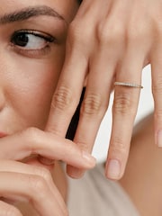 The Diamond Store Gold Twilight 0.15ct Round Cut Lab Diamond Half Eternity Ring 9K in 18K Gold Vermeil - Image 3 of 7