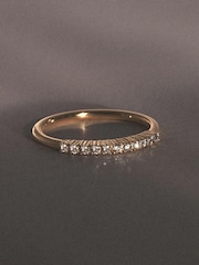The Diamond Store Gold Twilight 0.15ct Round Cut Lab Diamond Half Eternity Ring 9K in 18K Gold Vermeil - Image 5 of 7