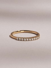 The Diamond Store Gold Twilight 0.15ct Round Cut Lab Diamond Half Eternity Ring 9K in 18K Gold Vermeil - Image 6 of 7
