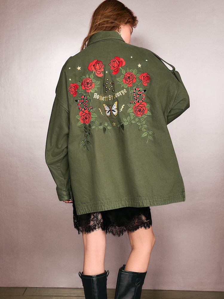 Rockett St George Khaki Green Utility Style Jacket - Image 1 of 12