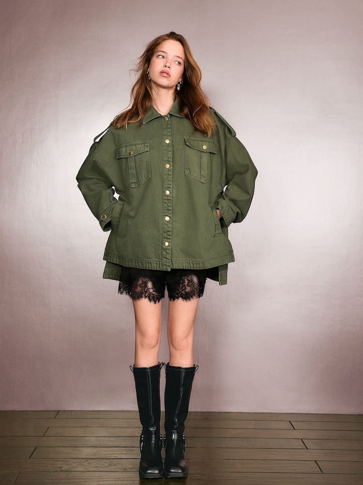 Rockett St George Khaki Green Utility Style Jacket - Image 2 of 12