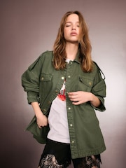 Rockett St George Khaki Green Utility Style Jacket - Image 7 of 12