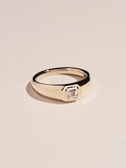 The Diamond Store Gold Men's 0.50ct  Asscher Cut Lab Diamond Signet Ring in 9K Yellow Gold - Image 1 of 6