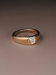 The Diamond Store Gold Men's 0.50ct  Asscher Cut Lab Diamond Signet Ring in 9K Yellow Gold - Image 2 of 6