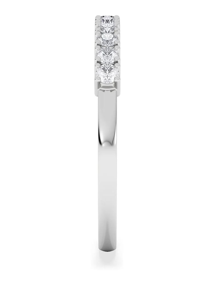 The Diamond Store White Twilight 0.30ct Round Cut Lab Diamond Half Band Eternity Ring in Sterling Silver - Image 2 of 7
