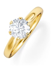 The Diamond Store White Chloe 1.00ct F/VS1 Round Cut Lab Diamond Solitaire  Engagement Ring in 18K Yellow Gold - Image 3 of 5