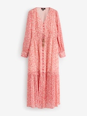 Rockett St George Pink Lips Printed V-Neck Maxi Dress - Image 10 of 12
