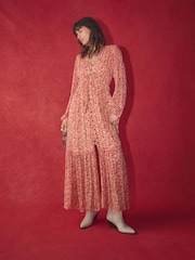 Rockett St George Pink Lips Printed V-Neck Maxi Dress - Image 2 of 9
