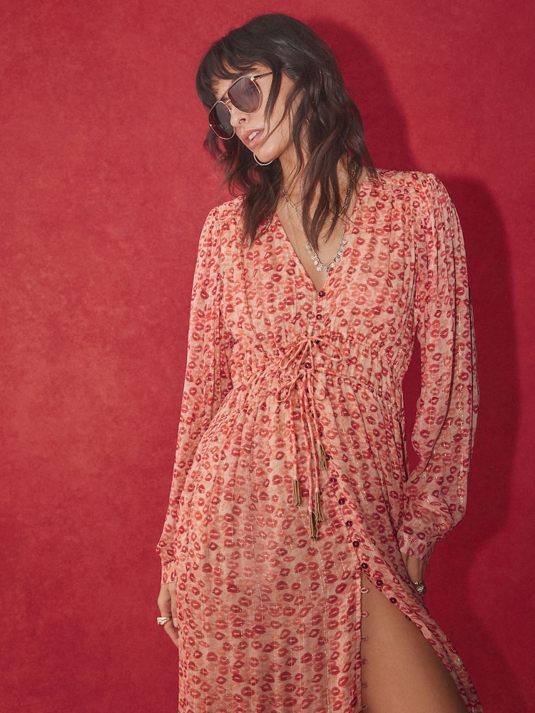 Buy Rockett St George Pink Lips Printed V-Neck Maxi Dress from the Next UK  online shop