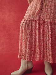 Rockett St George Pink Lips Printed V-Neck Maxi Dress - Image 9 of 9