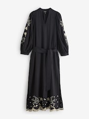 Rockett St George Black Swallow Embroidered Woven Dress - Image 10 of 13