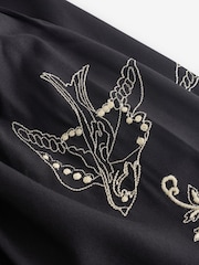 Rockett St George Black Swallow Embroidered Woven Dress - Image 12 of 13