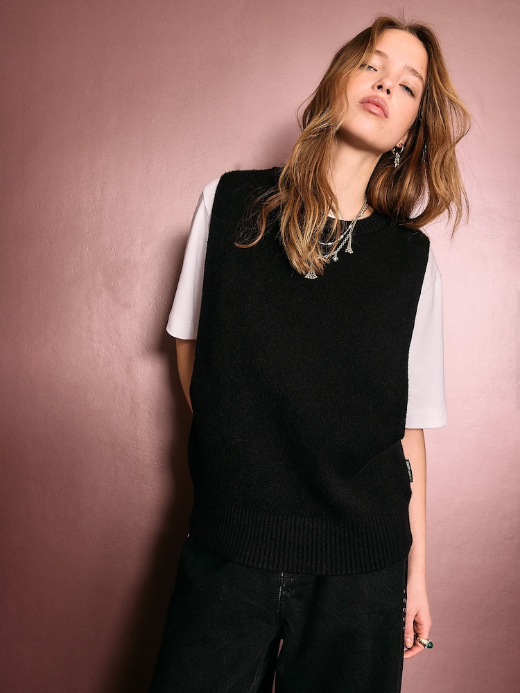 Rockett St George Black Rebel of Love Knitted Vest - Image 2 of 5