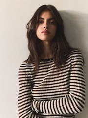 BHOEM Striped Fine Knit Brown/Yellow Top - Image 2 of 5