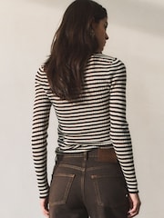 BHOEM Striped Fine Knit Brown/Yellow Top - Image 4 of 5