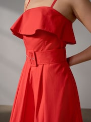 Red Occasion Foldover Belted Maxi Dress - Image 5 of 8