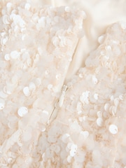 White Sequin Bandeau Sequin Mini Occasion Dress - Image 8 of 10