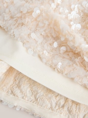 White Sequin Bandeau Sequin Mini Occasion Dress - Image 9 of 10