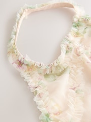 Yellow / Pink Floral Halter Neck Ruffle Maxi Occasion Dress - Image 7 of 8