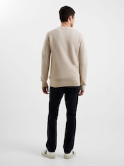 French Connection Nude Cotton Ottoman Ribbed Knit Crew Neck Long Sleeve Sweatshirt - Image 2 of 4