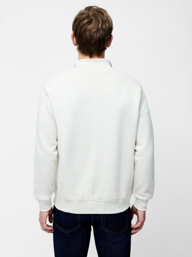 French Connection Natural Cotton Blend ¼ Zip Side Pockets Jumper - Image 2 of 5 French Connection Natural Cotton Blend ¼ Zip Side Pockets Jumper - Image 2 of 5