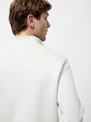 French Connection Natural Cotton Blend ¼ Zip Side Pockets Jumper - Image 4 of 5